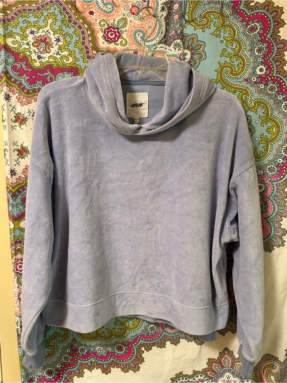 aerie Pastel Lilac Cowl-Neck Pullover Hoodie